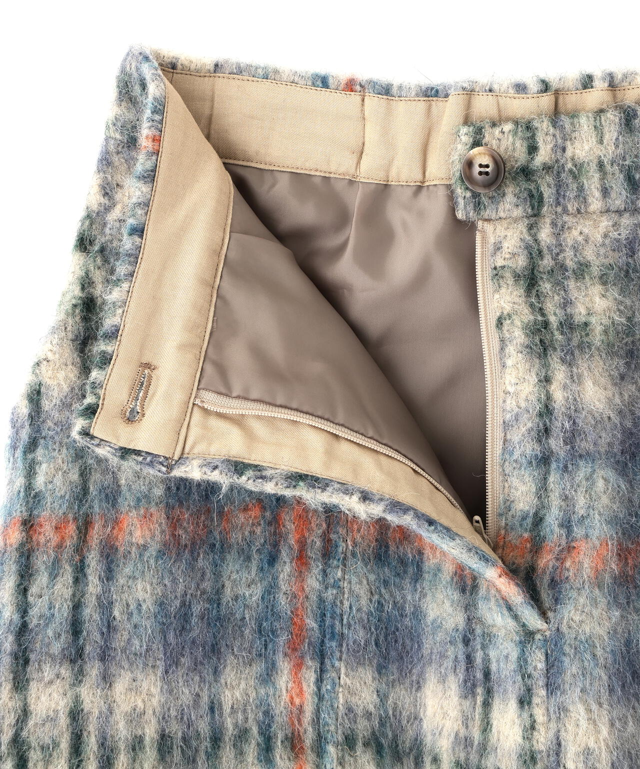 シャギーチェックベイカーＡラインスカート