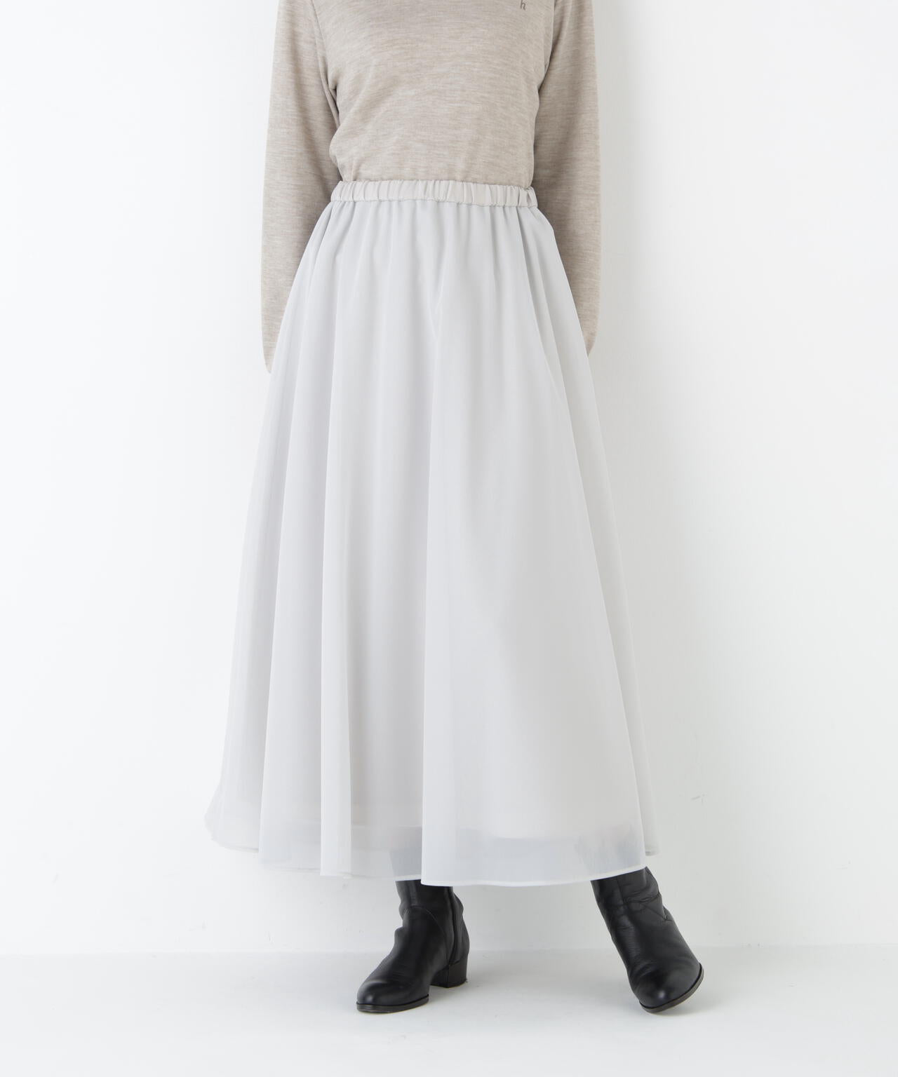 オーガンジートリコットギャザースカート | human woman（ヒューマン