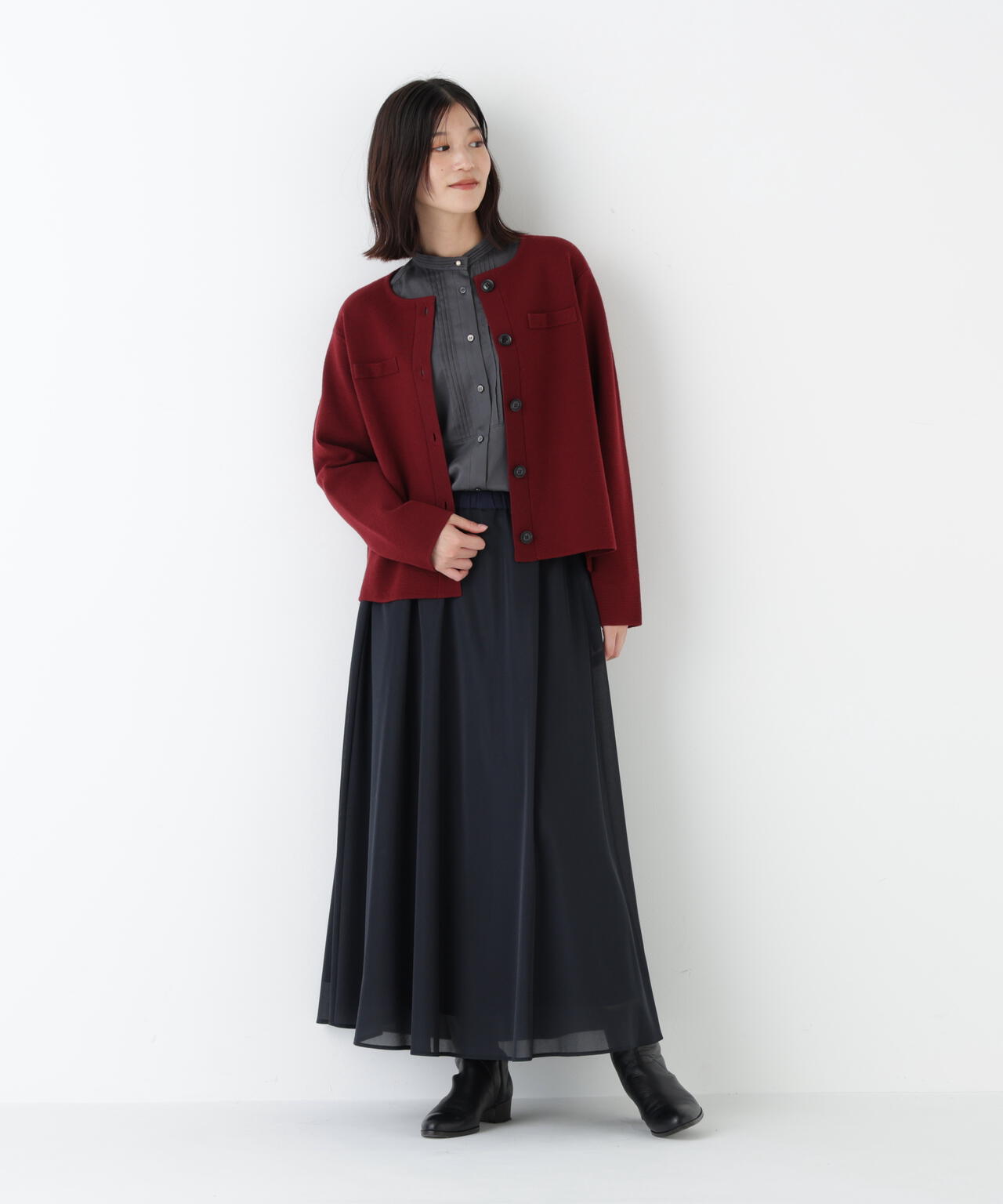 オーガンジートリコットギャザースカート