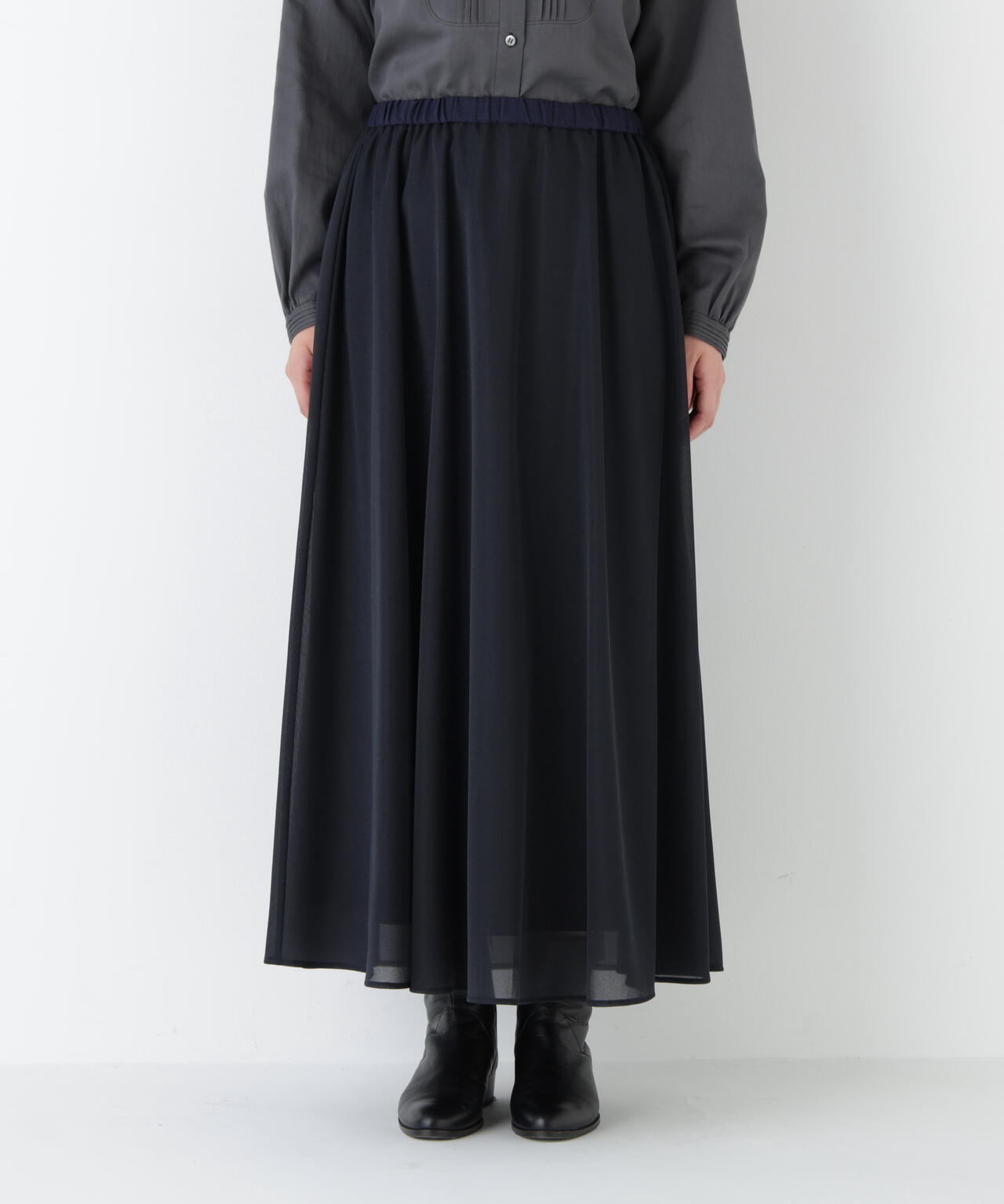 オーガンジートリコットギャザースカート