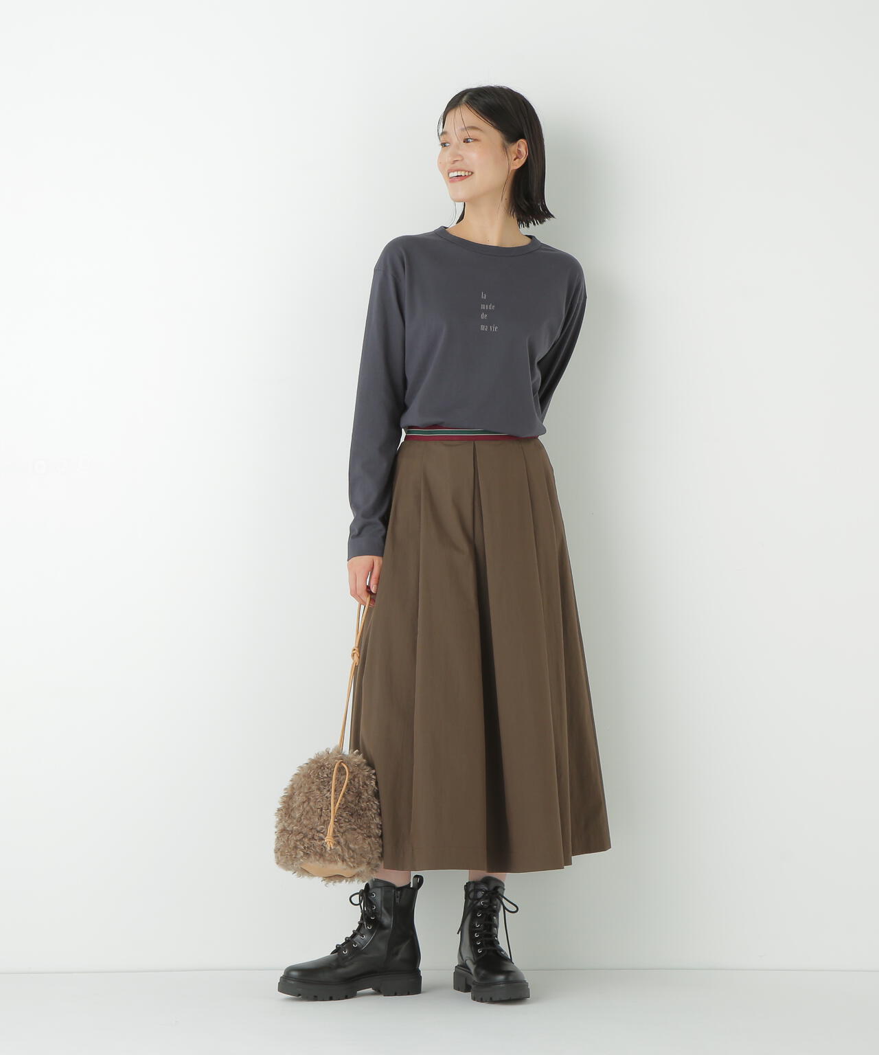 新品　ヒューマンウーマン　ロングスカート HUMAN WOMAN - 【極美品】ヒューマンウーマン フロントプリーツ