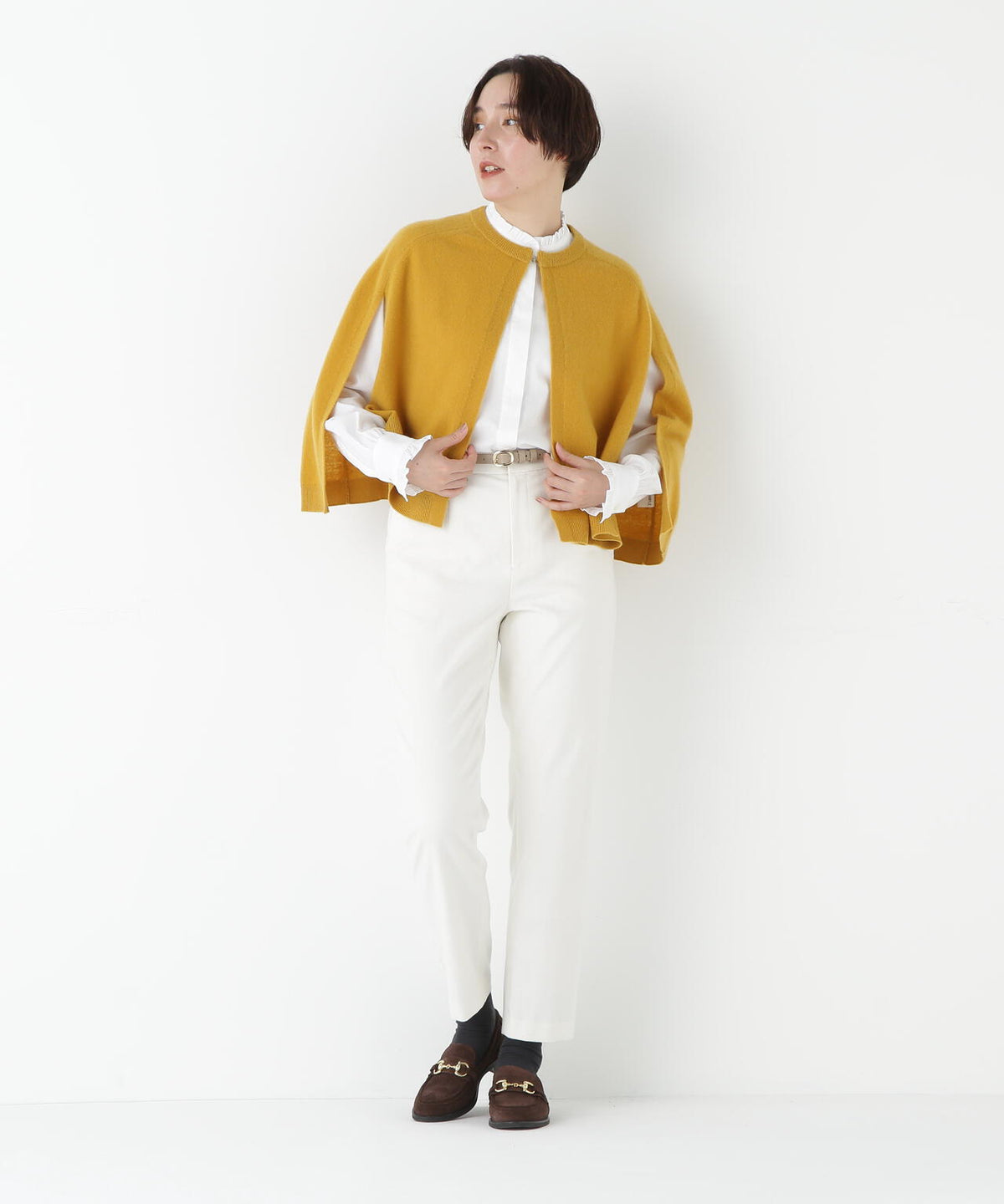 ピケスエードスリムストレートパンツ