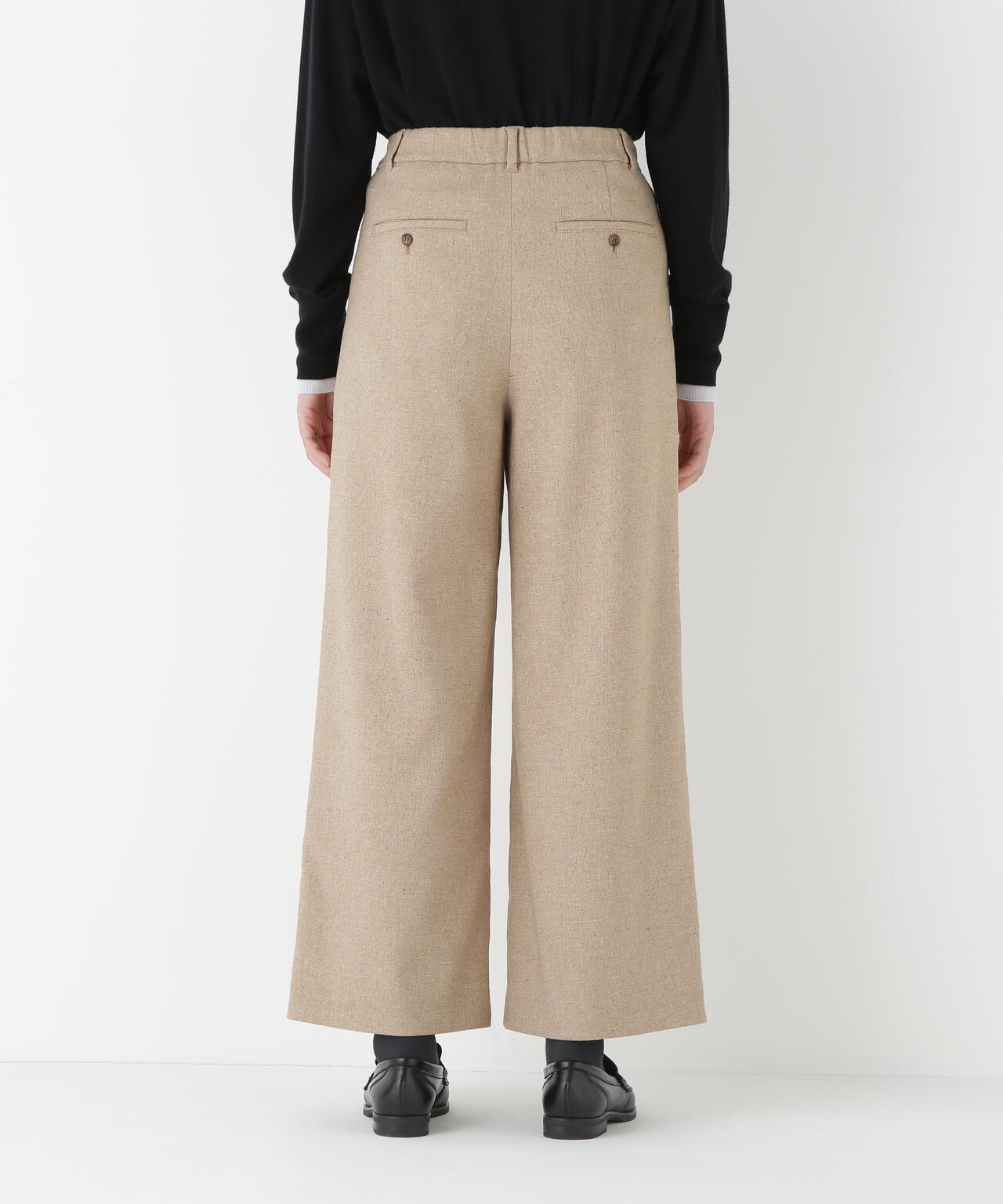 シルクネップツイルツィードベイカーセミワイドパンツ | human woman