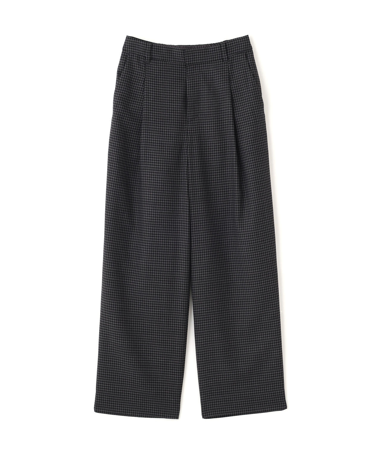 先染めチェックタックセミワイドパンツ | human woman（ヒューマン
