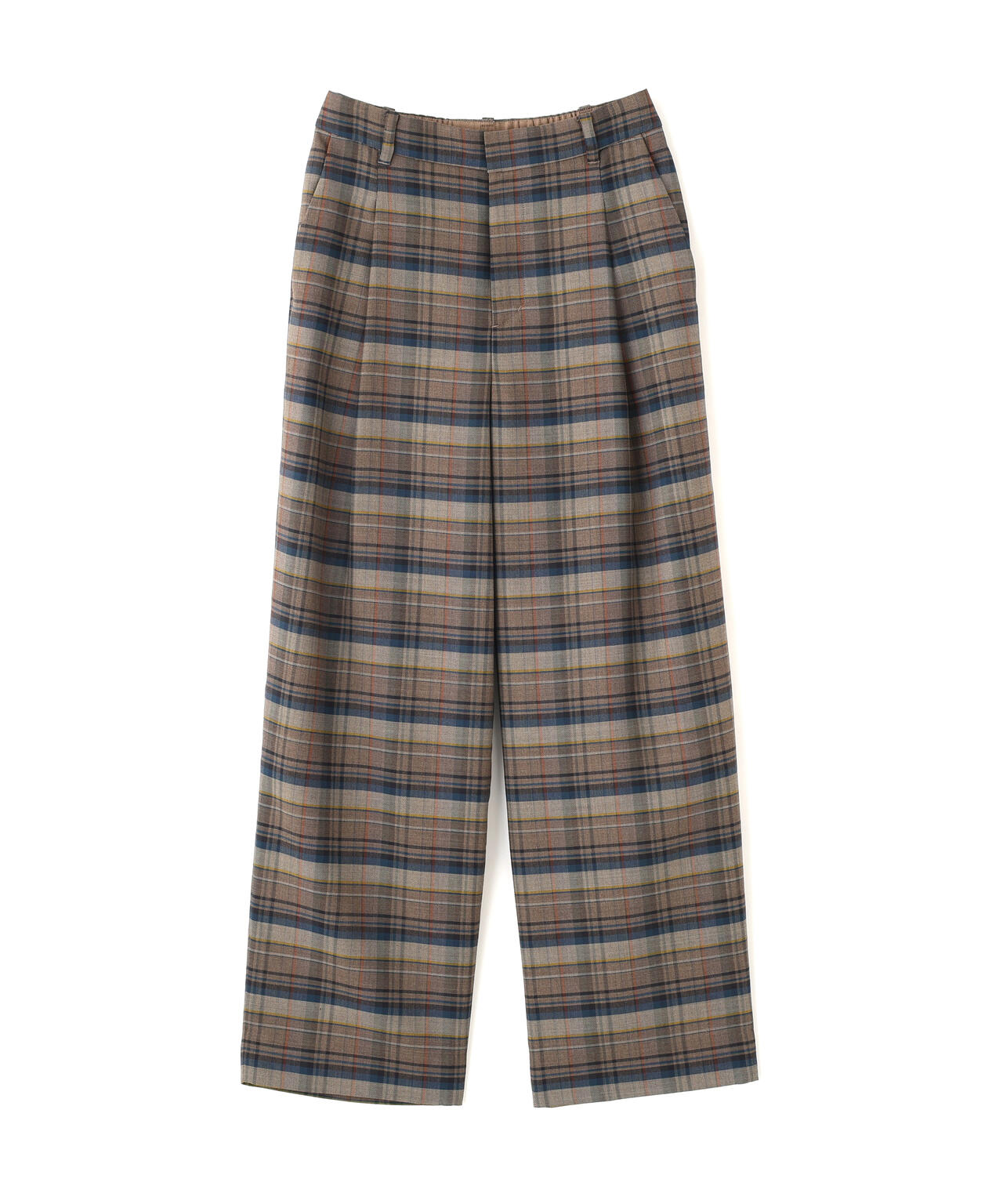 先染めチェックタックセミワイドパンツ | human woman（ヒューマン