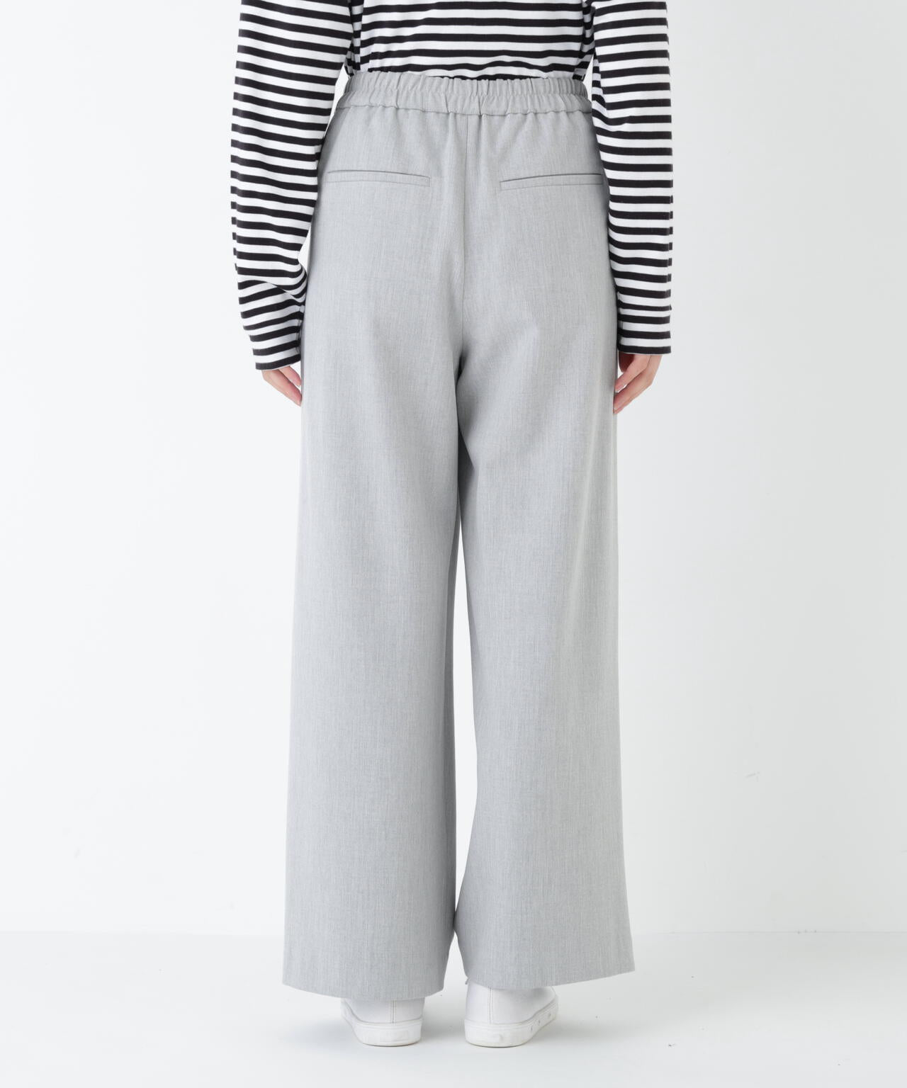 ≪ウォーム素材 / 洗える≫裏起毛イージーワイドパンツ | human woman