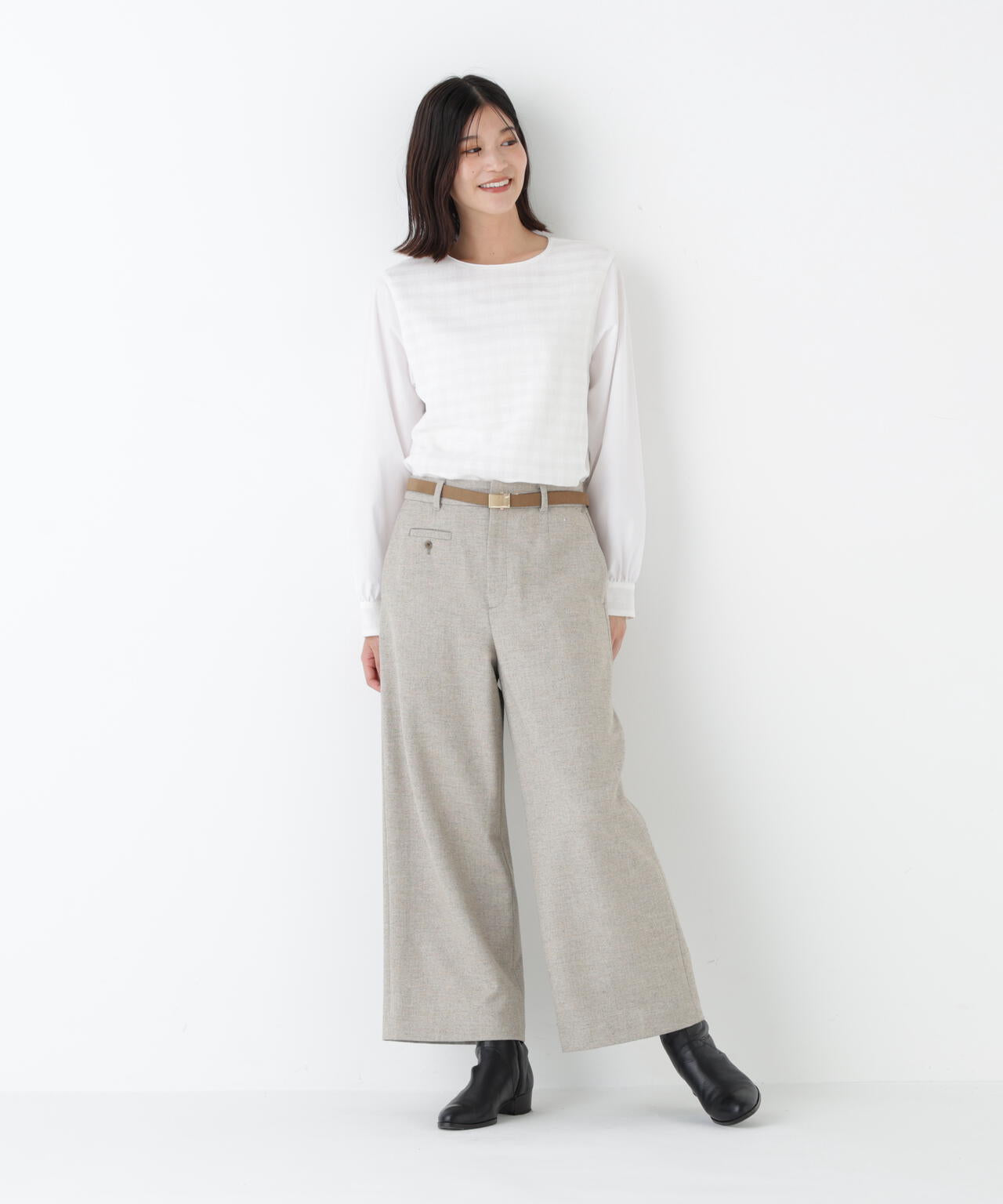 ≪洗える≫ツィードツイルガウチョパンツ