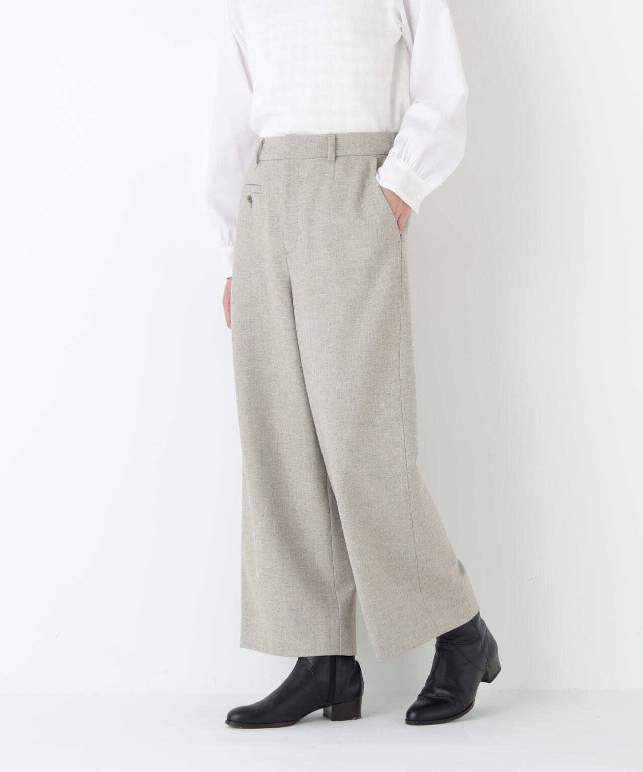 ≪洗える≫ツィードツイルガウチョパンツ