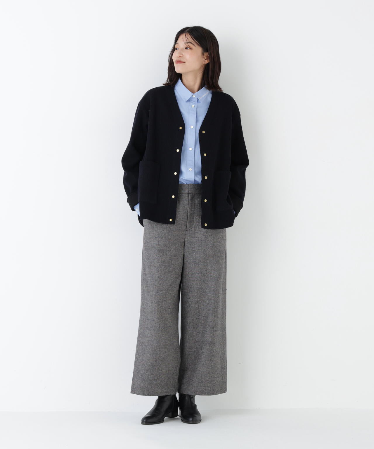 ≪洗える≫ツィードツイルガウチョパンツ