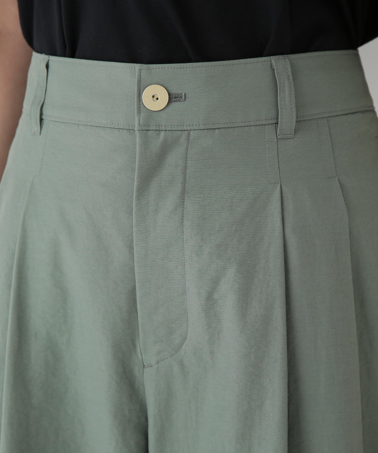 綿ナイロンタッサータックワイドパンツ | human woman（ヒューマン