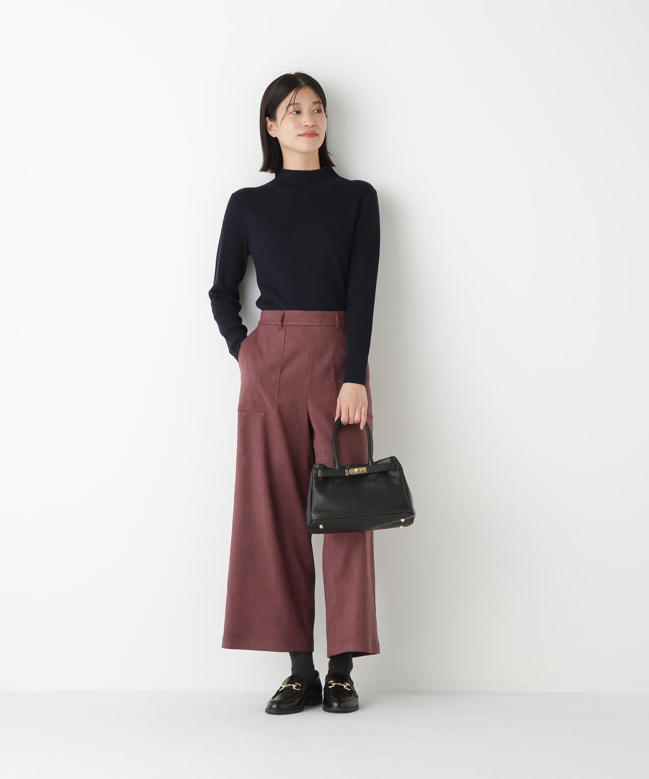 ストレッチスェードベイカーガウチョパンツ