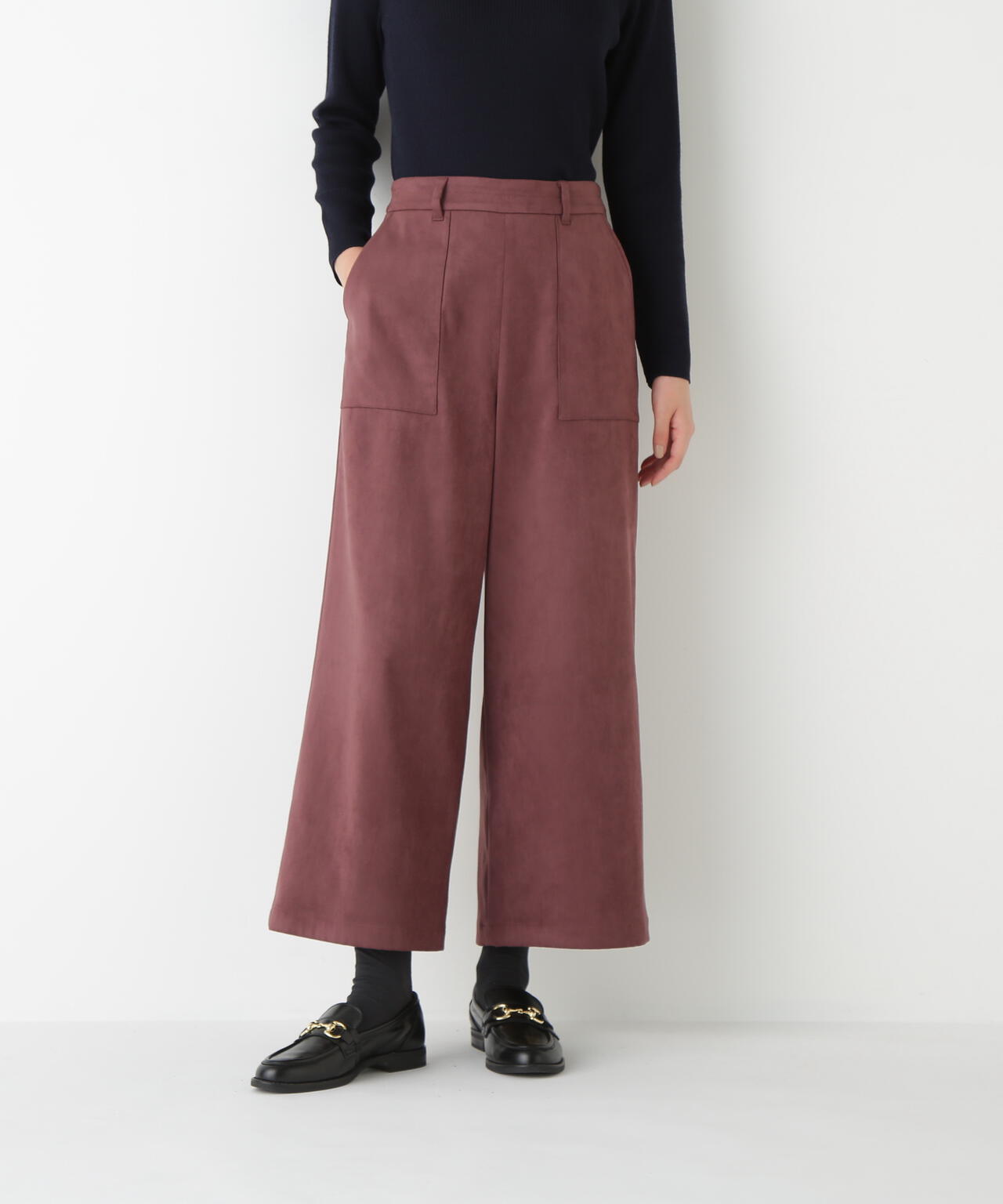 ストレッチスェードベイカーガウチョパンツ