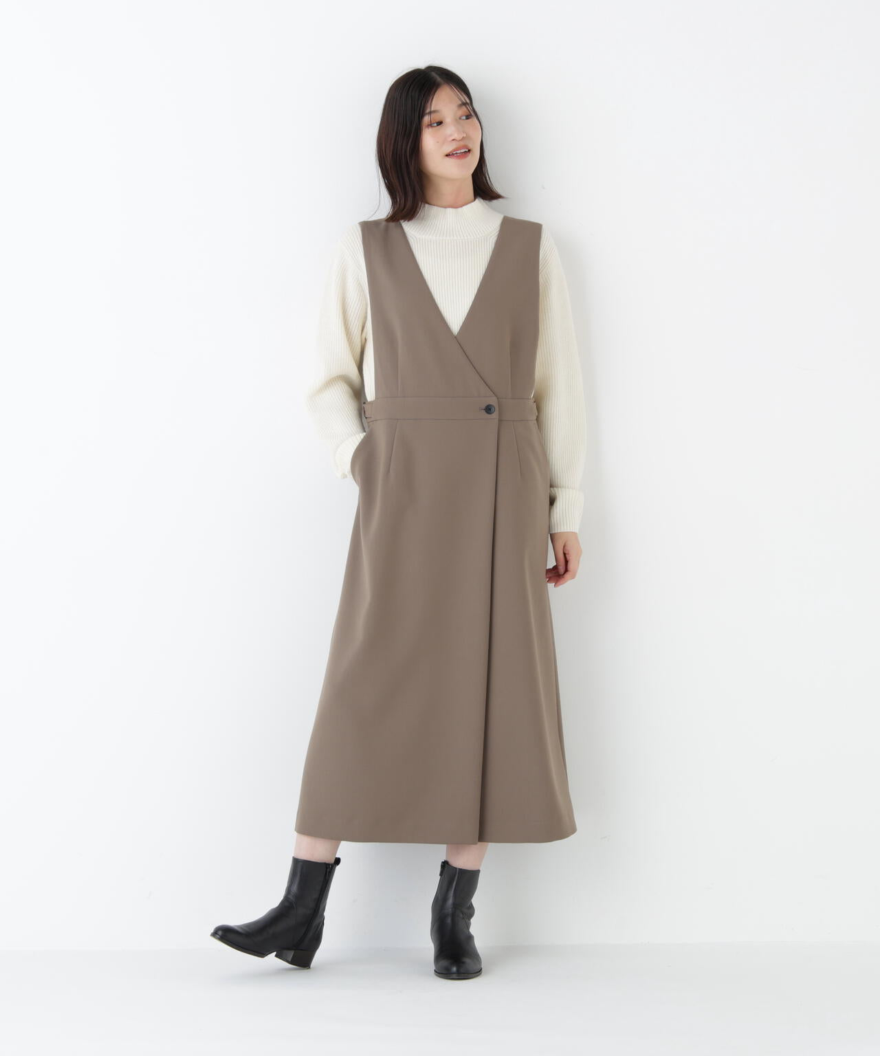 ≪洗える≫ＴＲダブルクロス ジャンパースカート