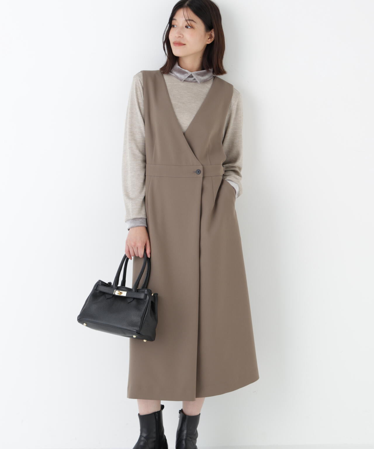 ≪洗える≫ＴＲダブルクロス ジャンパースカート