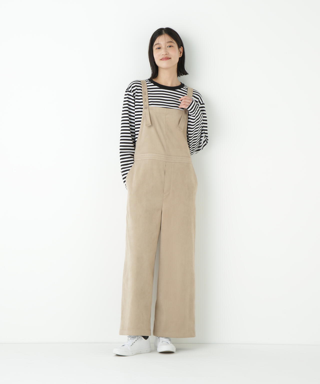 ストレッチスェードオーバーオール
