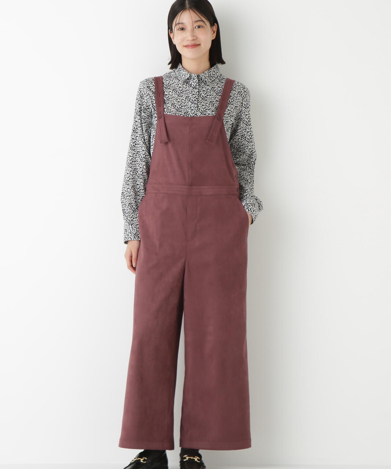 ストレッチスェードオーバーオール