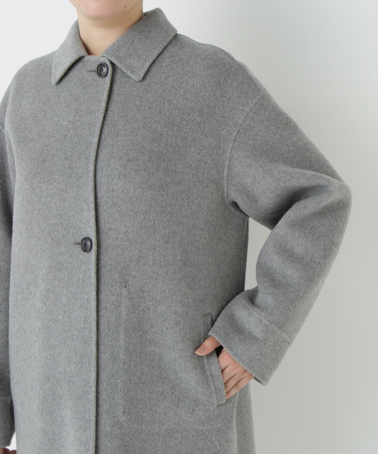 human woman PULETTE リバーシブルコート M グレー ≪2WAY≫リバーシブルステンカラーリバーコート | human woman