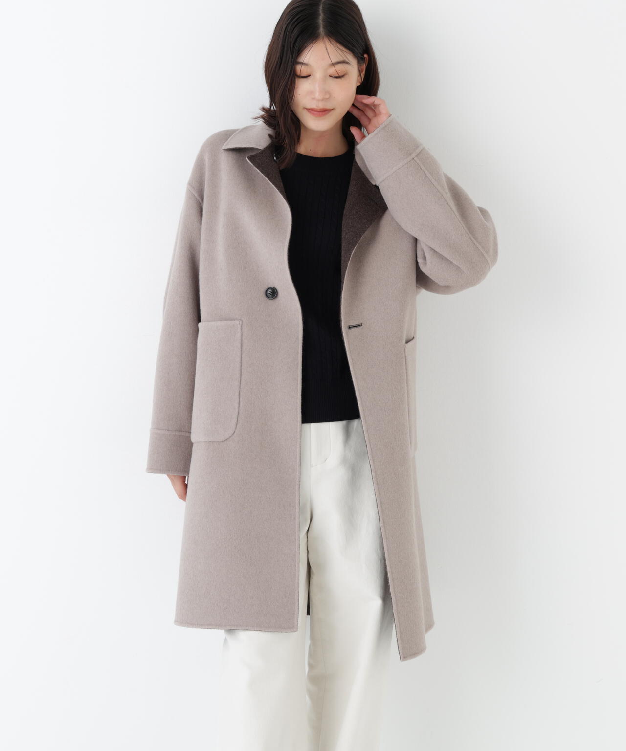 s5du7fzp☆極美品☆　レオナール　リバーシブルコートゆったり２サイズ 2025年最新】Yahoo!オークション -レオナール リバーシブル