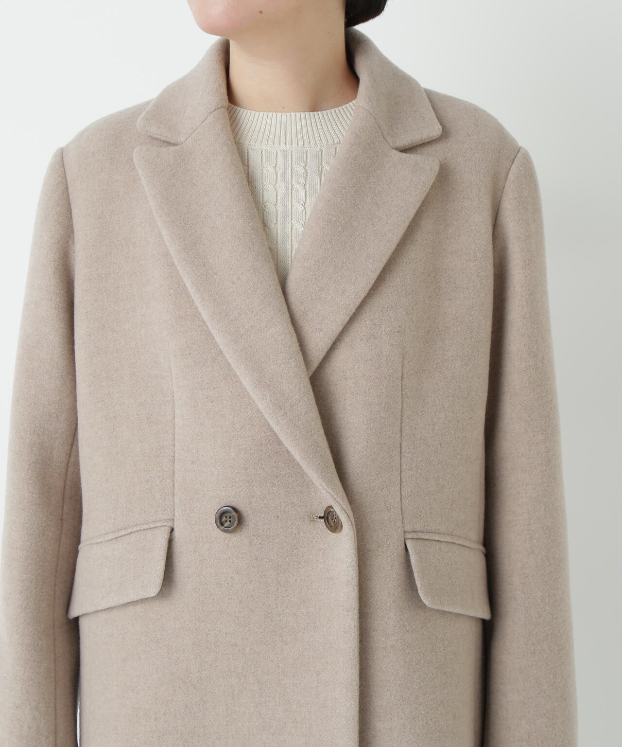 ウールモッサダブルチェスターコート | human woman（ヒューマン
