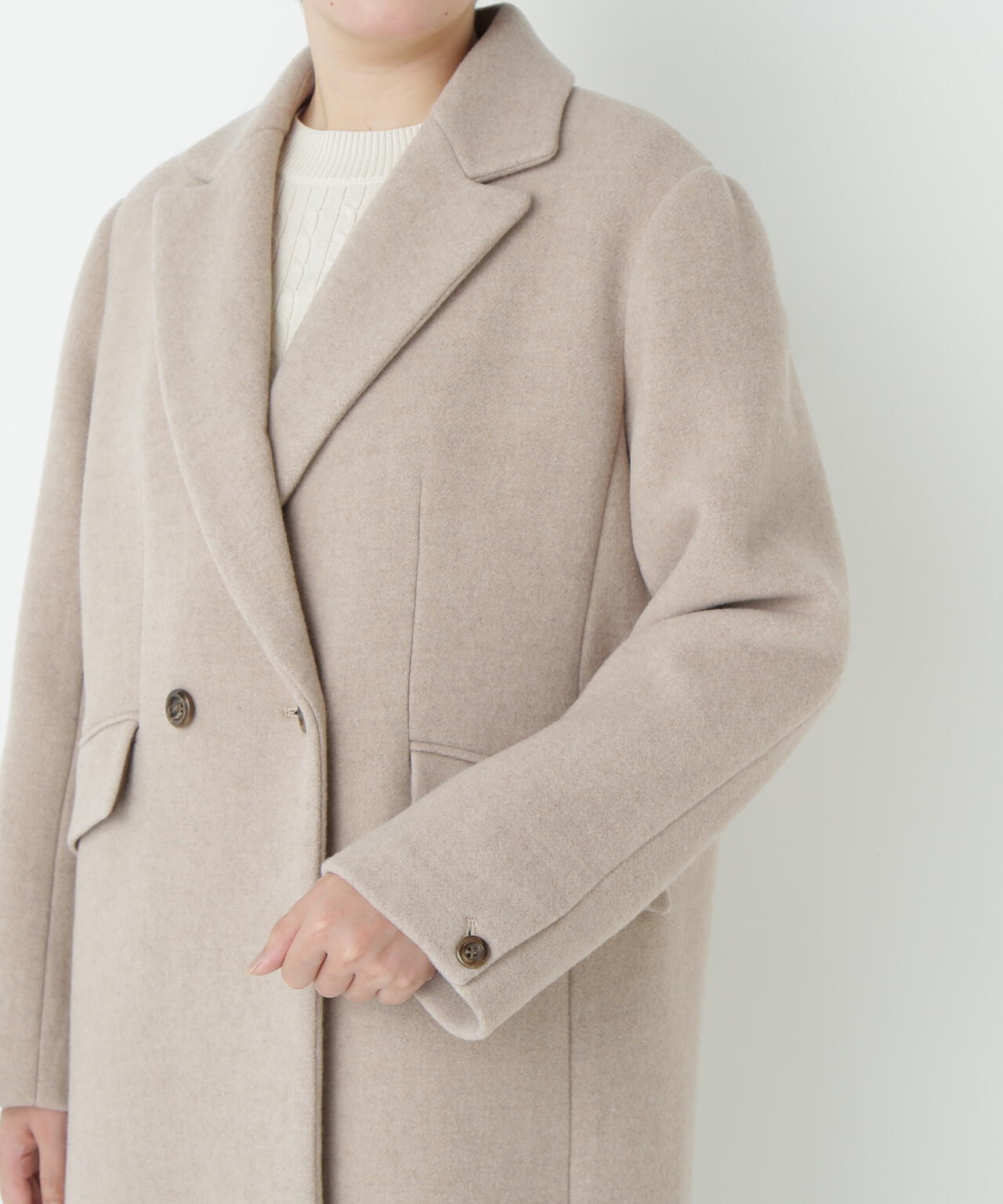 ウールモッサダブルチェスターコート | human woman（ヒューマン