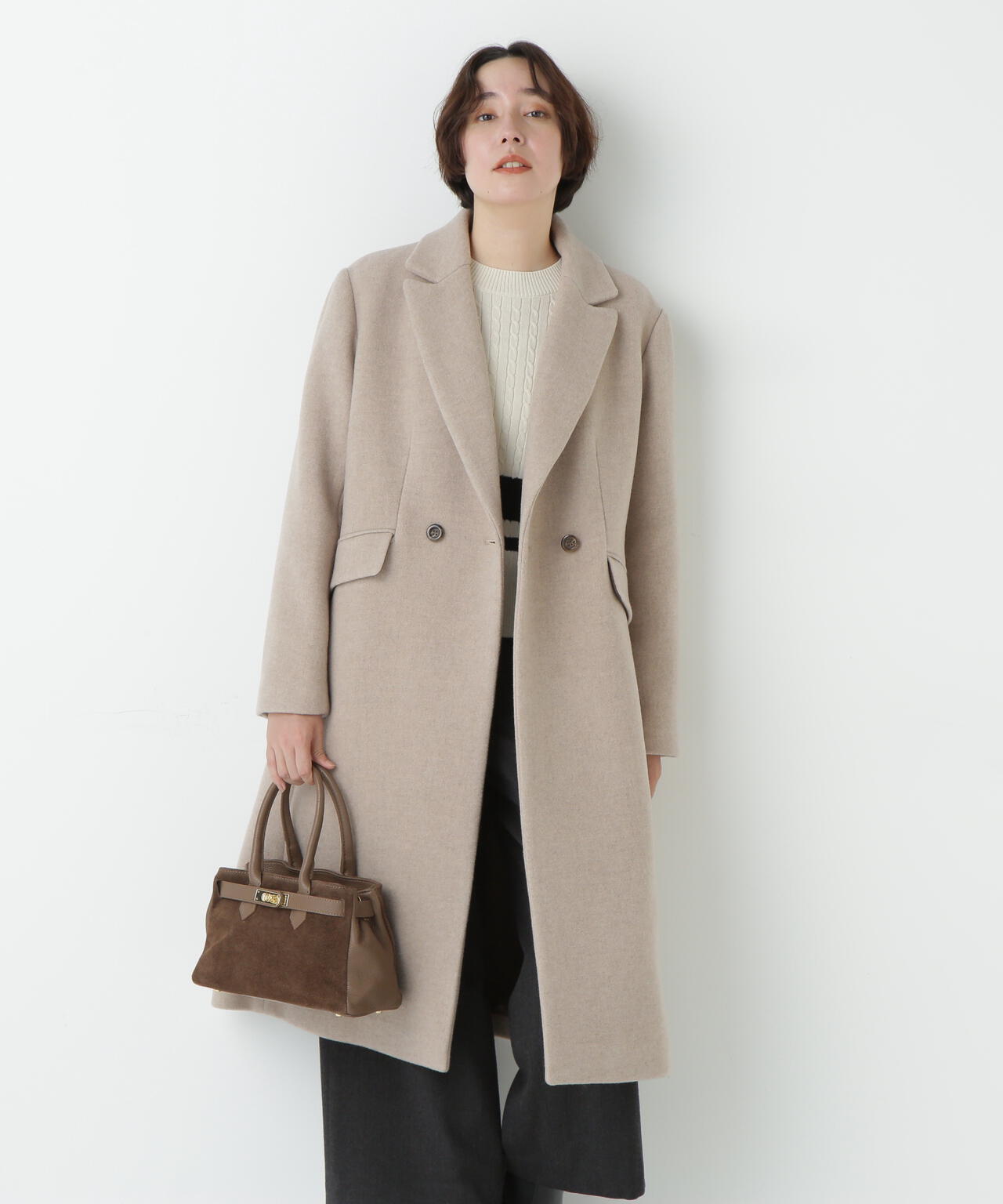 ウールモッサダブルチェスターコート | human woman（ヒューマン
