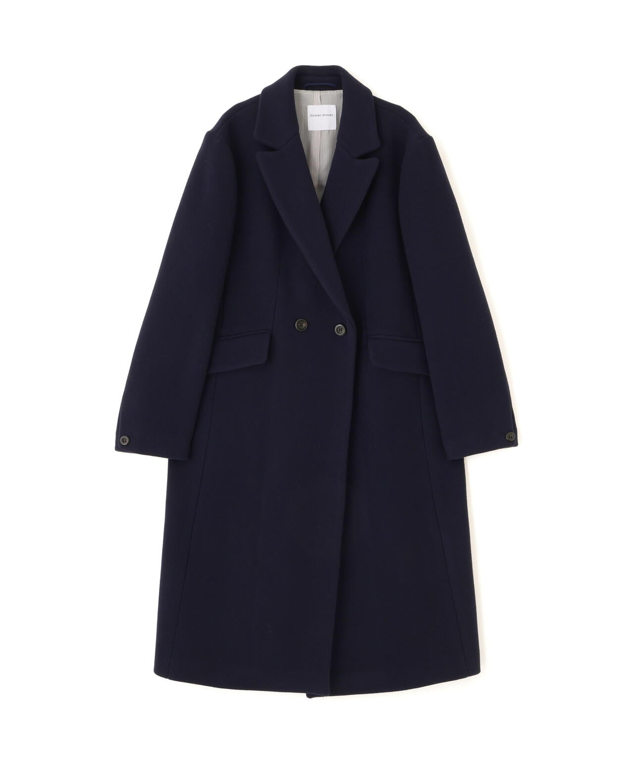 みゅう☆human woman ヒューマンウーマン チェスターコート  M ウールモッサダブルチェスターコート | human woman（ヒューマン