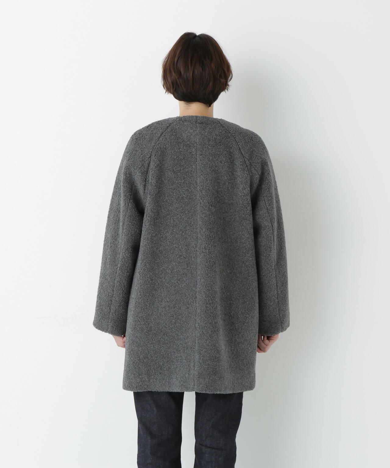 ボアノーカラーコート