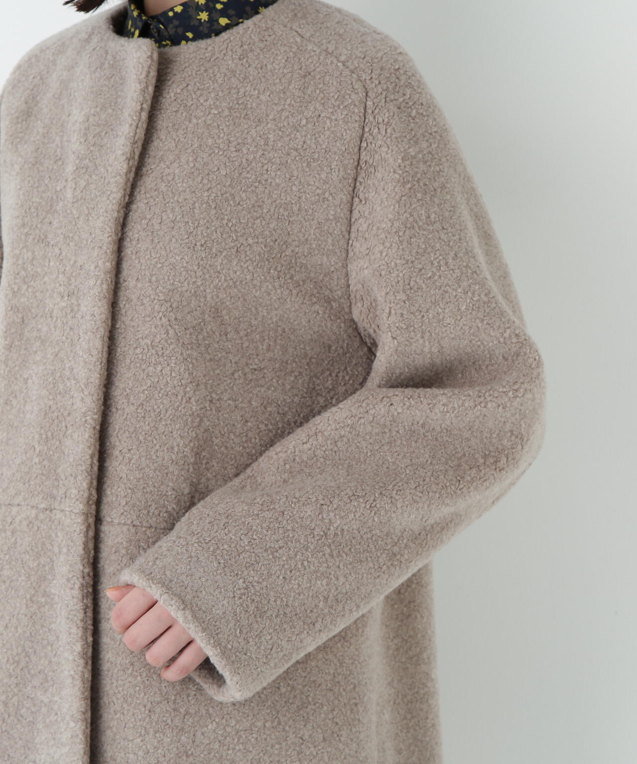 ボアノーカラーコート