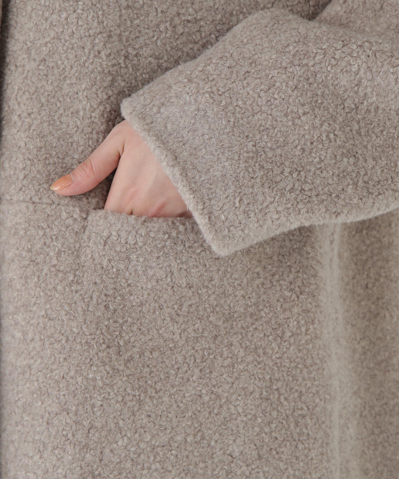 ボアノーカラーコート