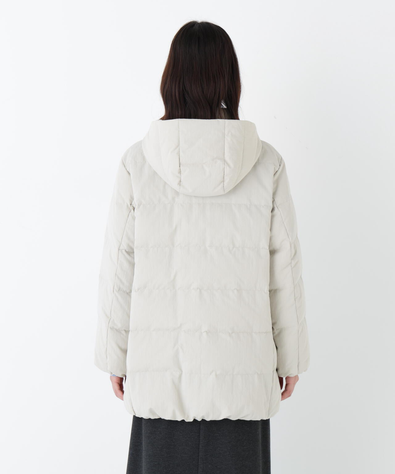 フーディースタンドカラー2wayダウンコート | human woman