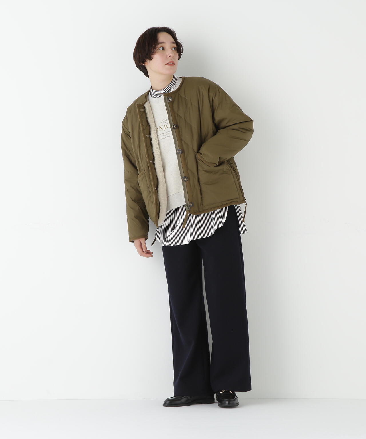 ≪TAIONコラボ≫リバーシブルボアダウンブルゾン | human woman
