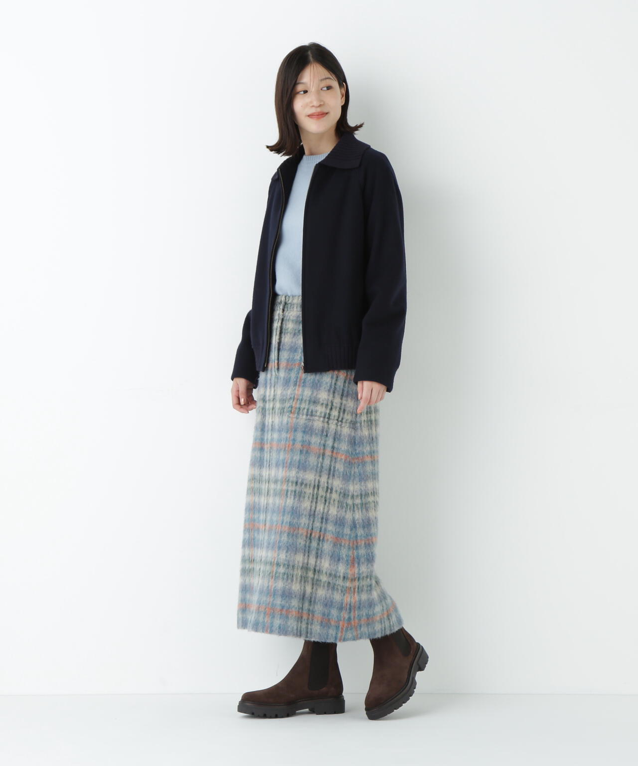 Ｗメルトンショートジップブルゾン