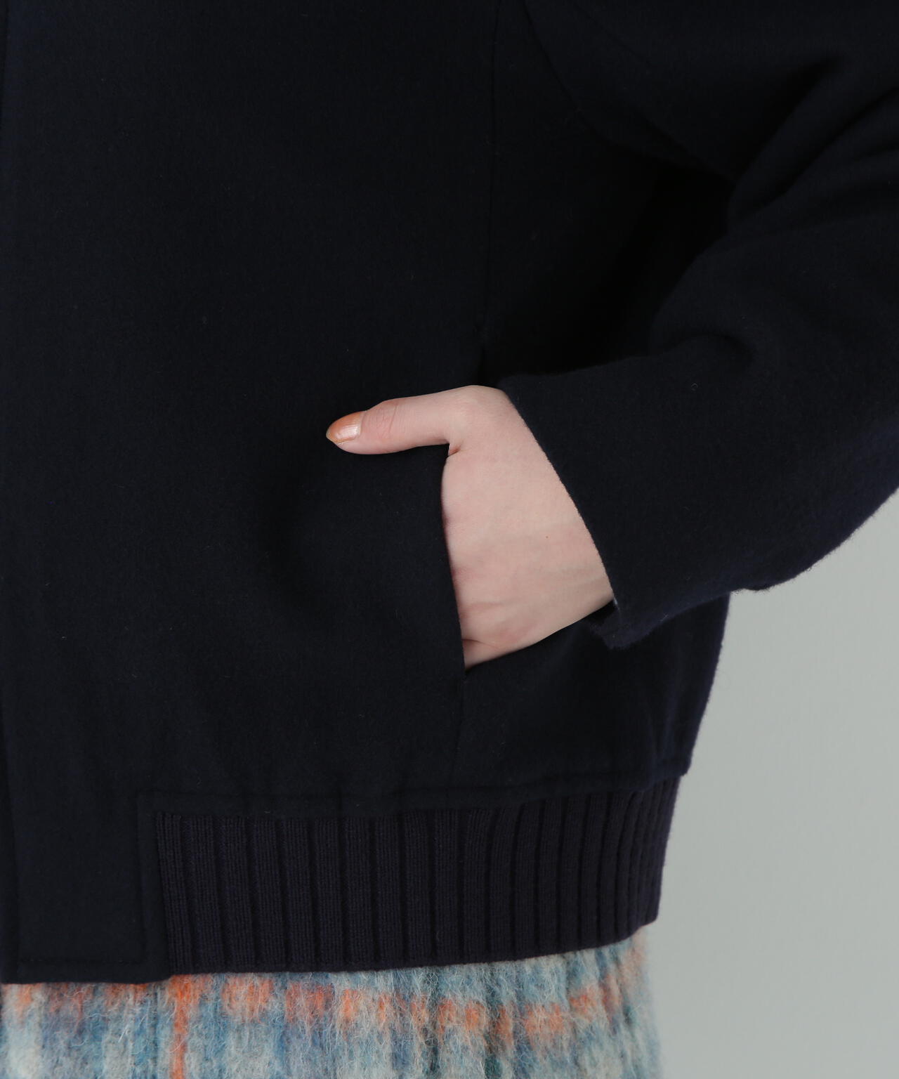 Ｗメルトンショートジップブルゾン