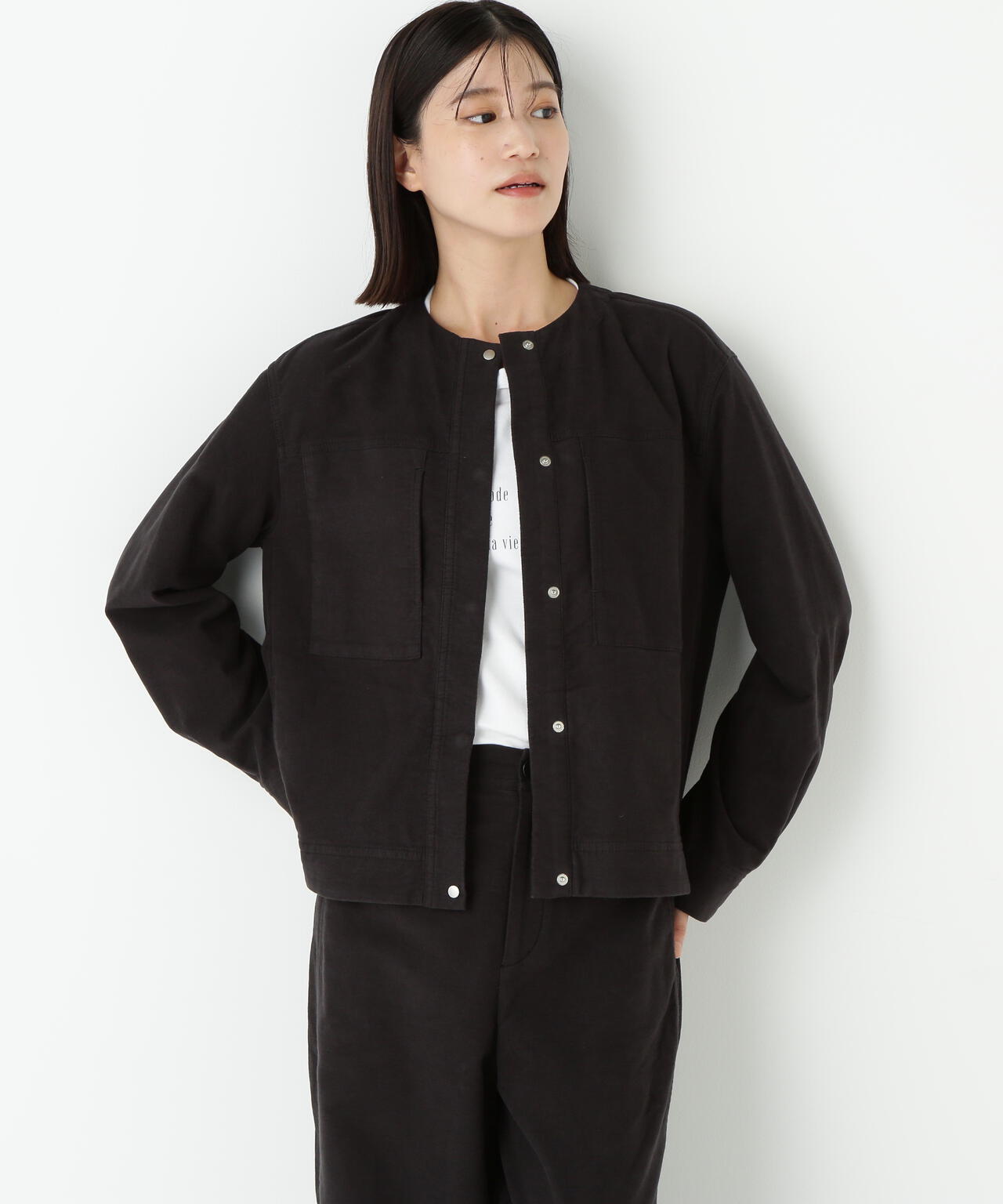 オーバージャケット☆雅子様御用達Rêve De Femme 犬イラスト ブルゾン オーバーポケットレオパードブルゾン[品番：MKSW0065592]｜EMODA