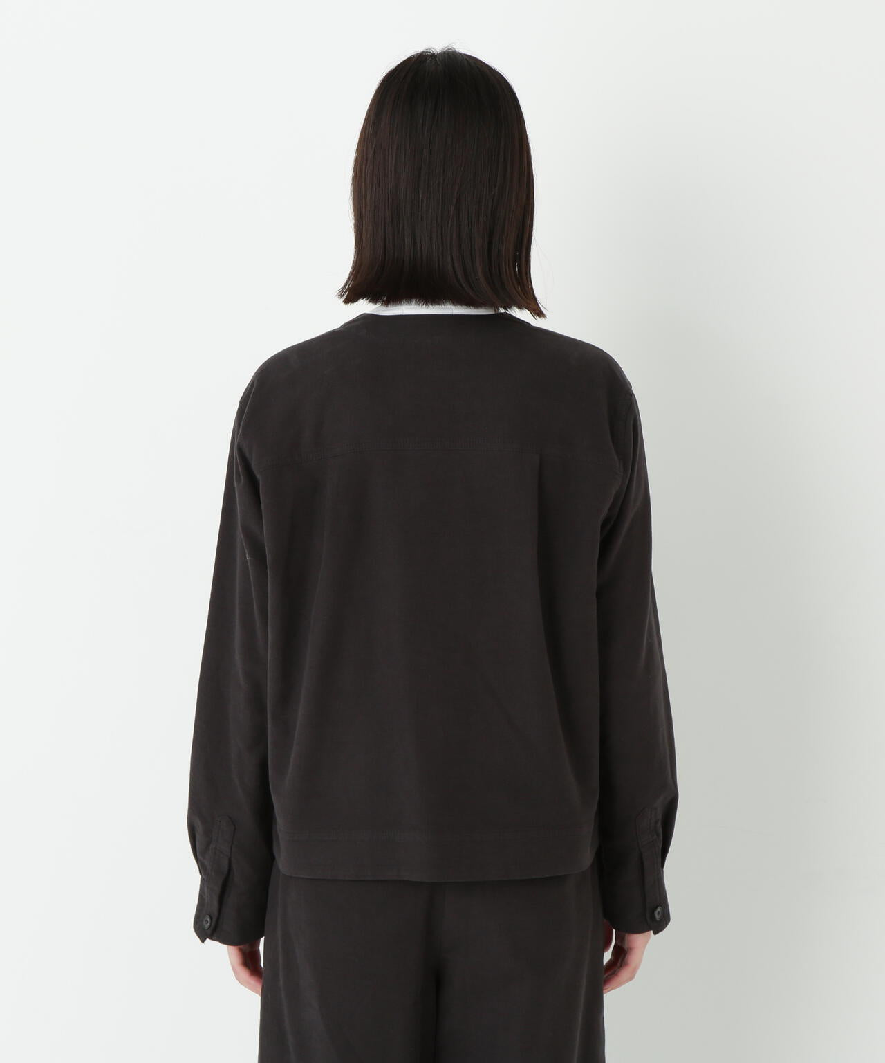 ストレッチエアリードットコードノーカラーブルゾン