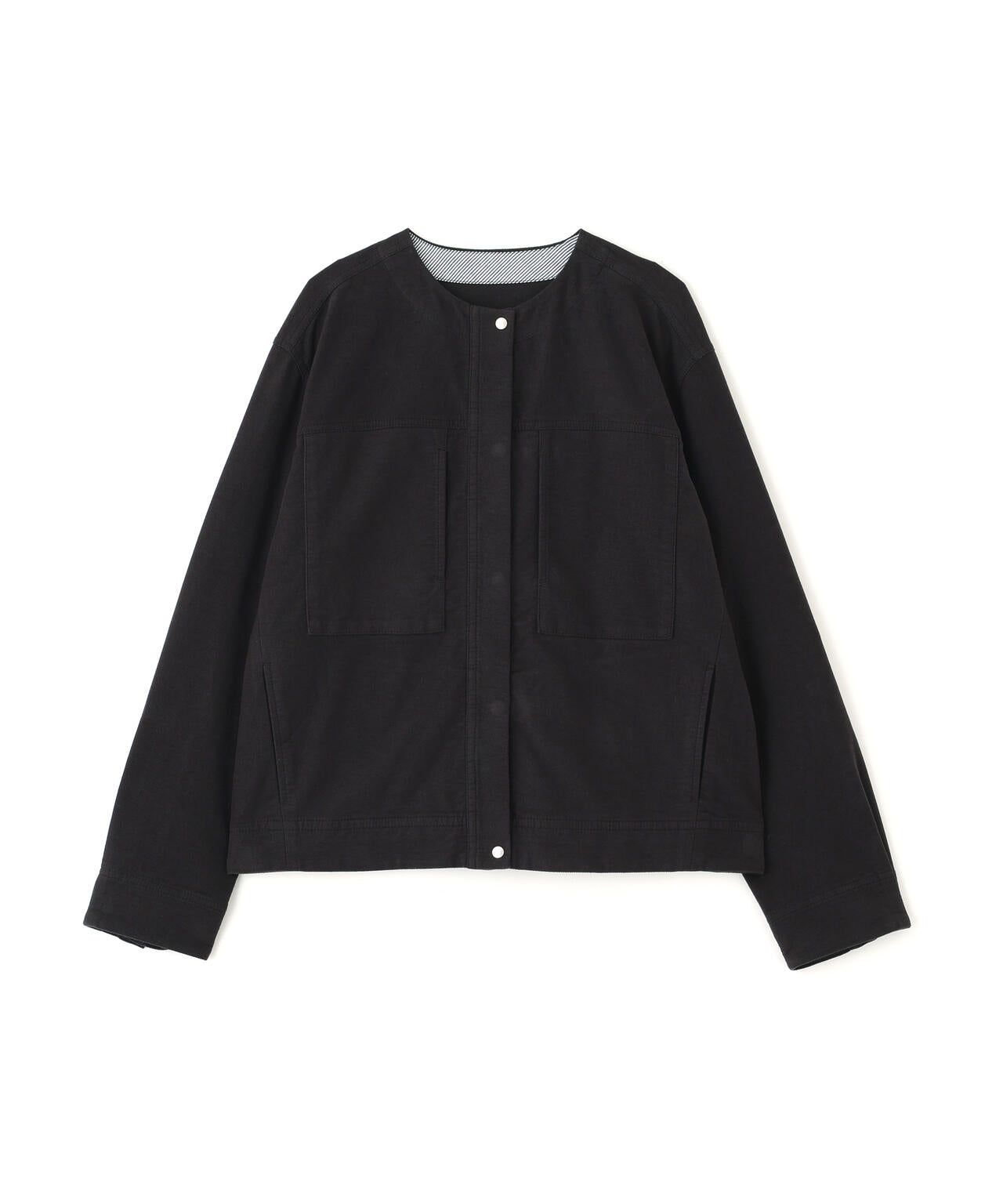 ストレッチエアリードットコードノーカラーブルゾン