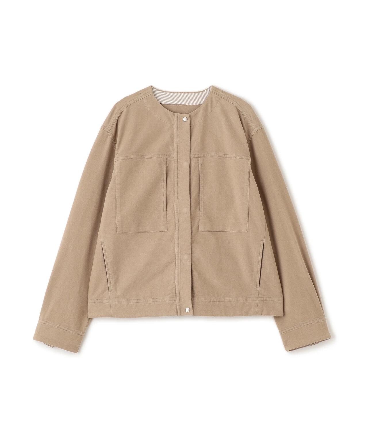 ストレッチエアリードットコードノーカラーブルゾン