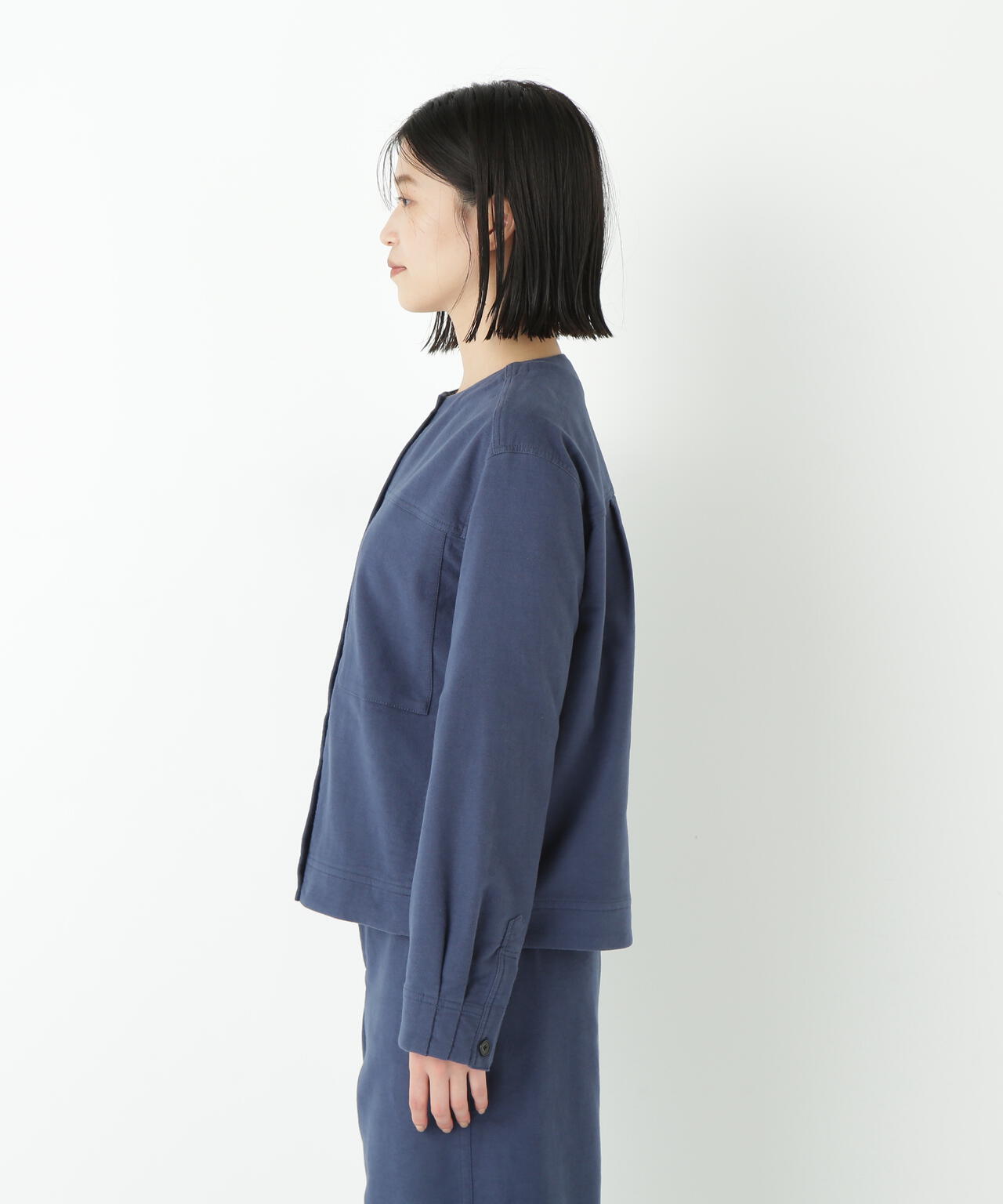 美品　アニエスベー　ノーカラーブルゾン　スウェット ストレッチエアリードットコードノーカラーブルゾン | human