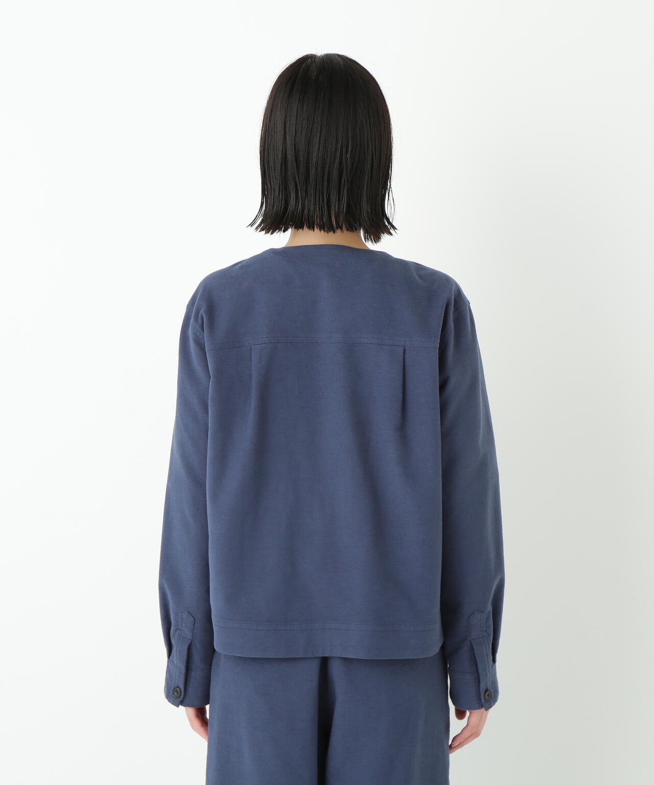 ストレッチエアリードットコードノーカラーブルゾン