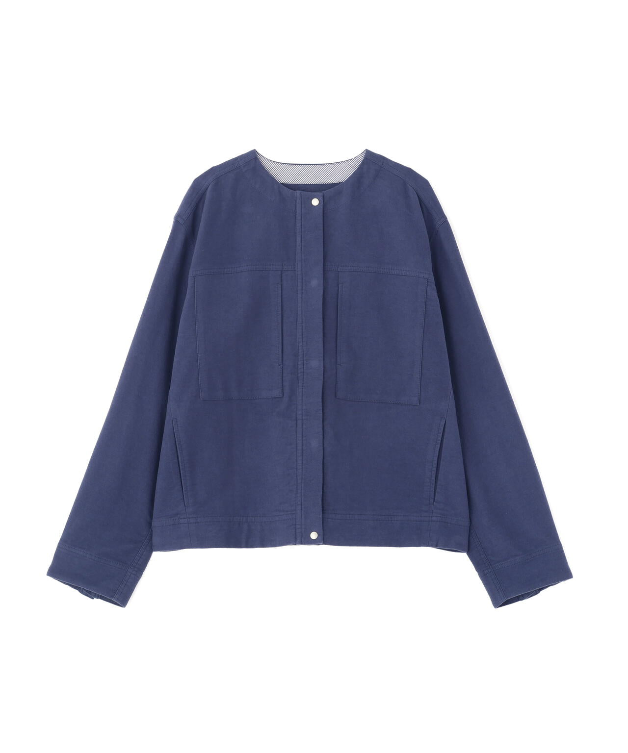 ストレッチエアリードットコードノーカラーブルゾン