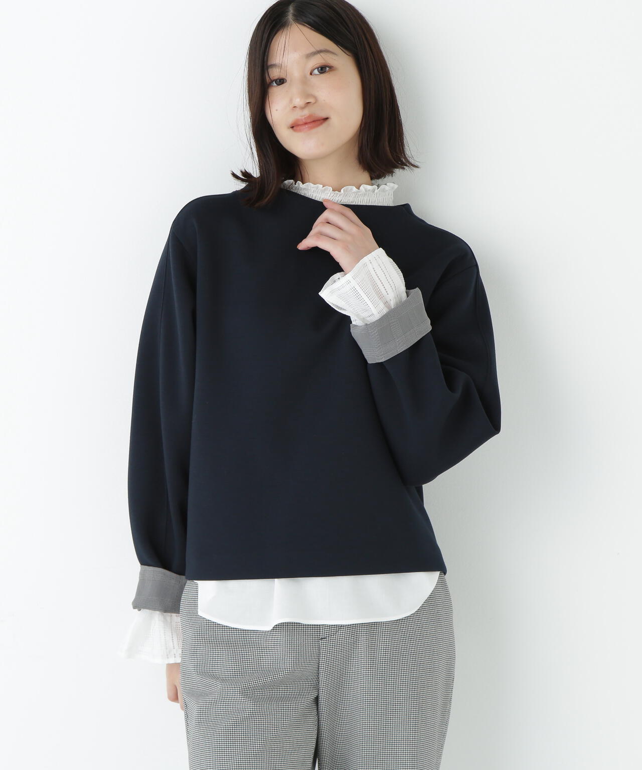チェックドッキングダンボールプルオーバー | human woman