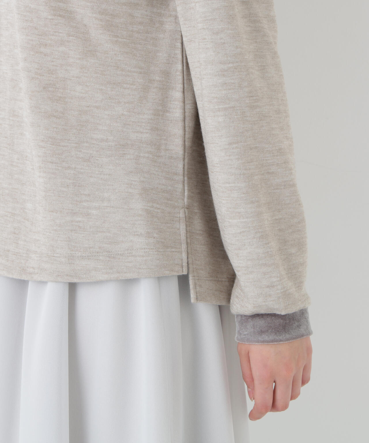 ベロア襟ドッキングプルオーバー