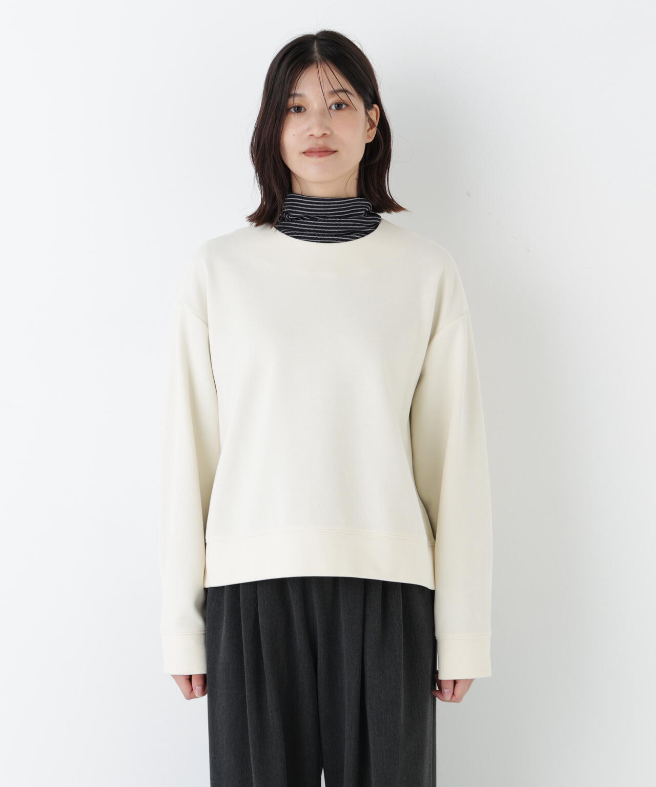 ≪洗える≫ニードルパンチクルーネックプルオーバー