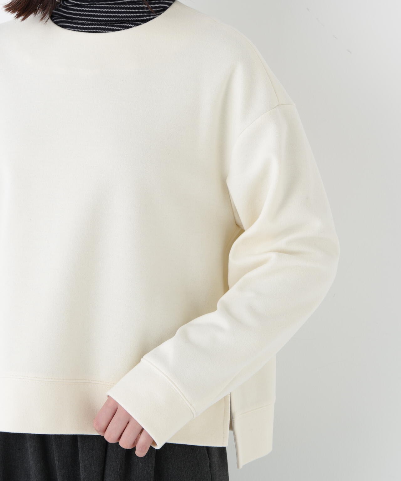 ≪洗える≫ニードルパンチクルーネックプルオーバー