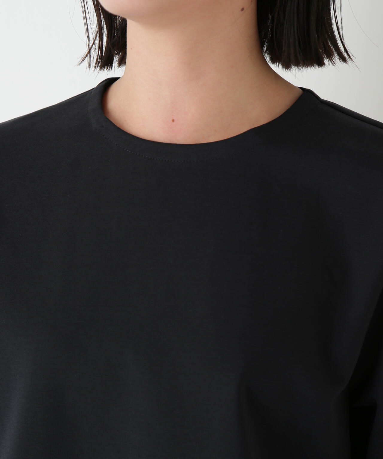 ストレッチポンチシャツカラードッキングプルオーバー