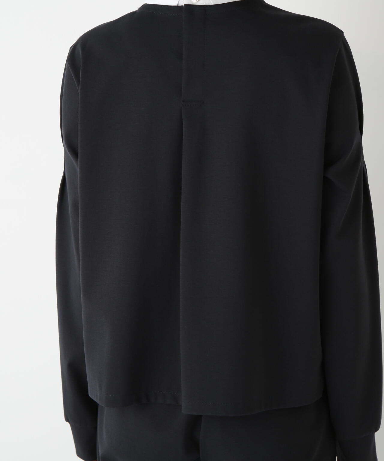 ストレッチポンチシャツカラードッキングプルオーバー