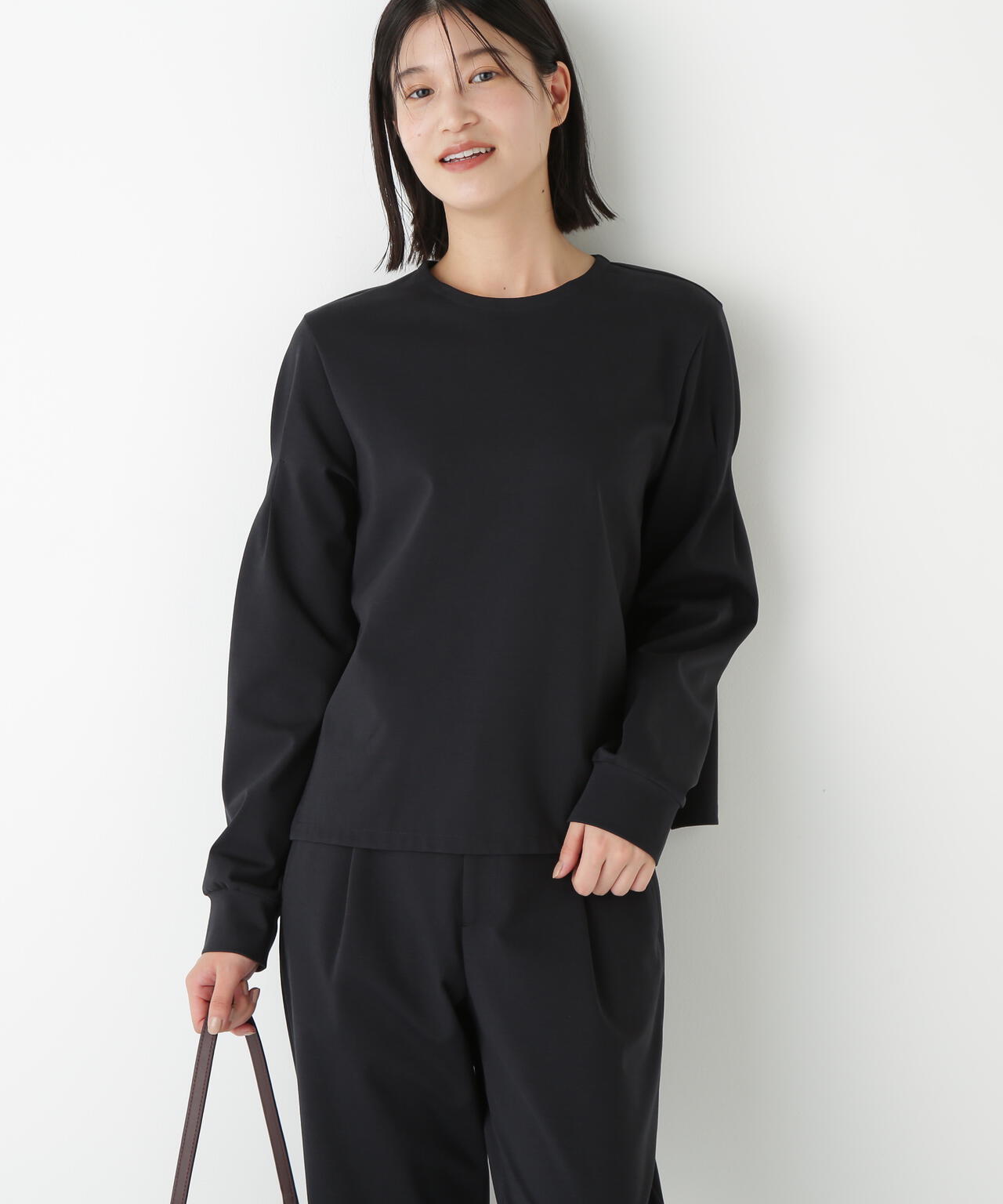 ARGUE｜リネンcottondenimシャツ プルオーバー　ノーカラー　黒 ARGUE｜リネンcottondenimシャツ プルオーバー ノーカラー 黒