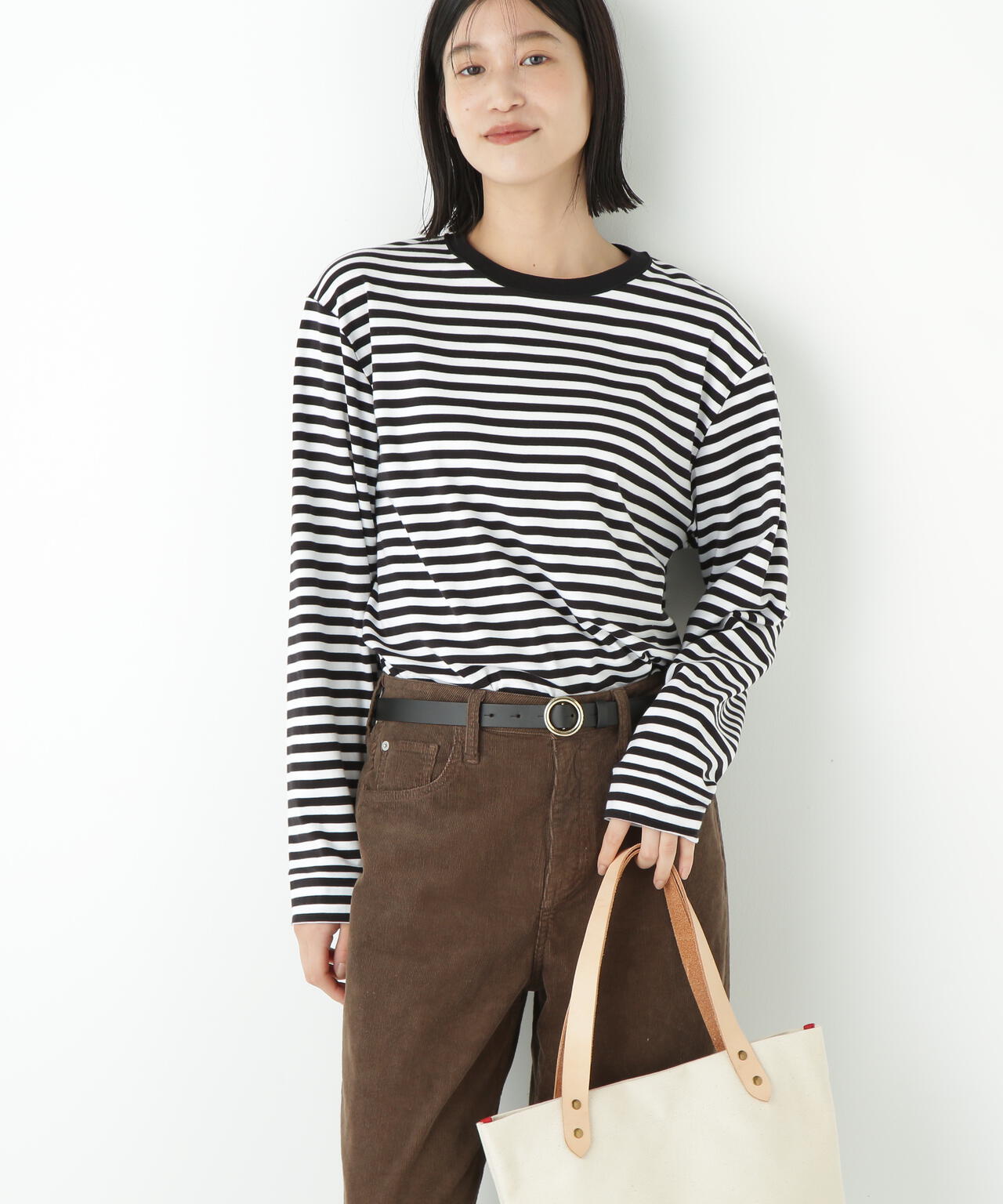 ゼロロックコットンスムースボーダーカットソー