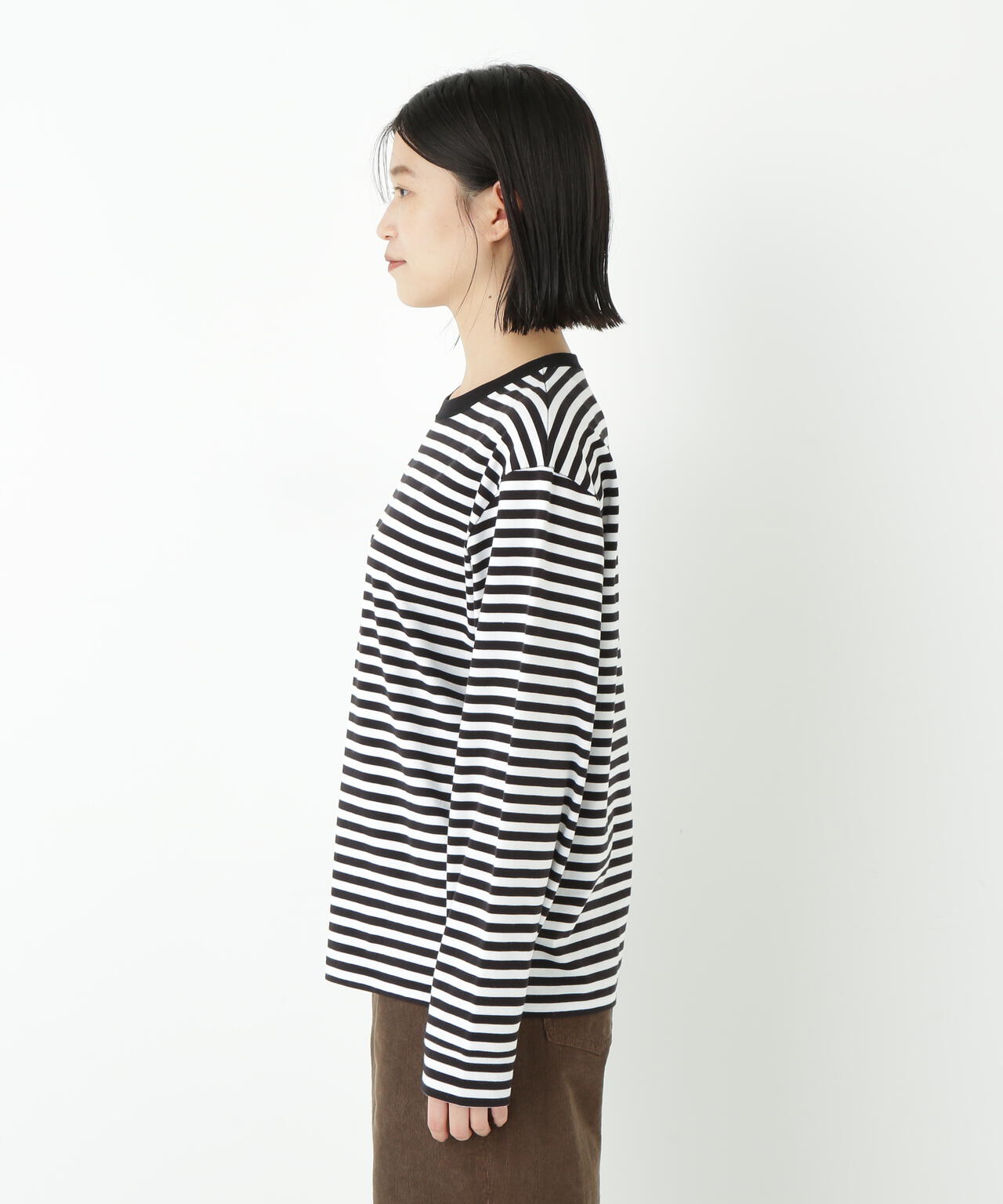 ゼロロックコットンスムースボーダーカットソー | human woman