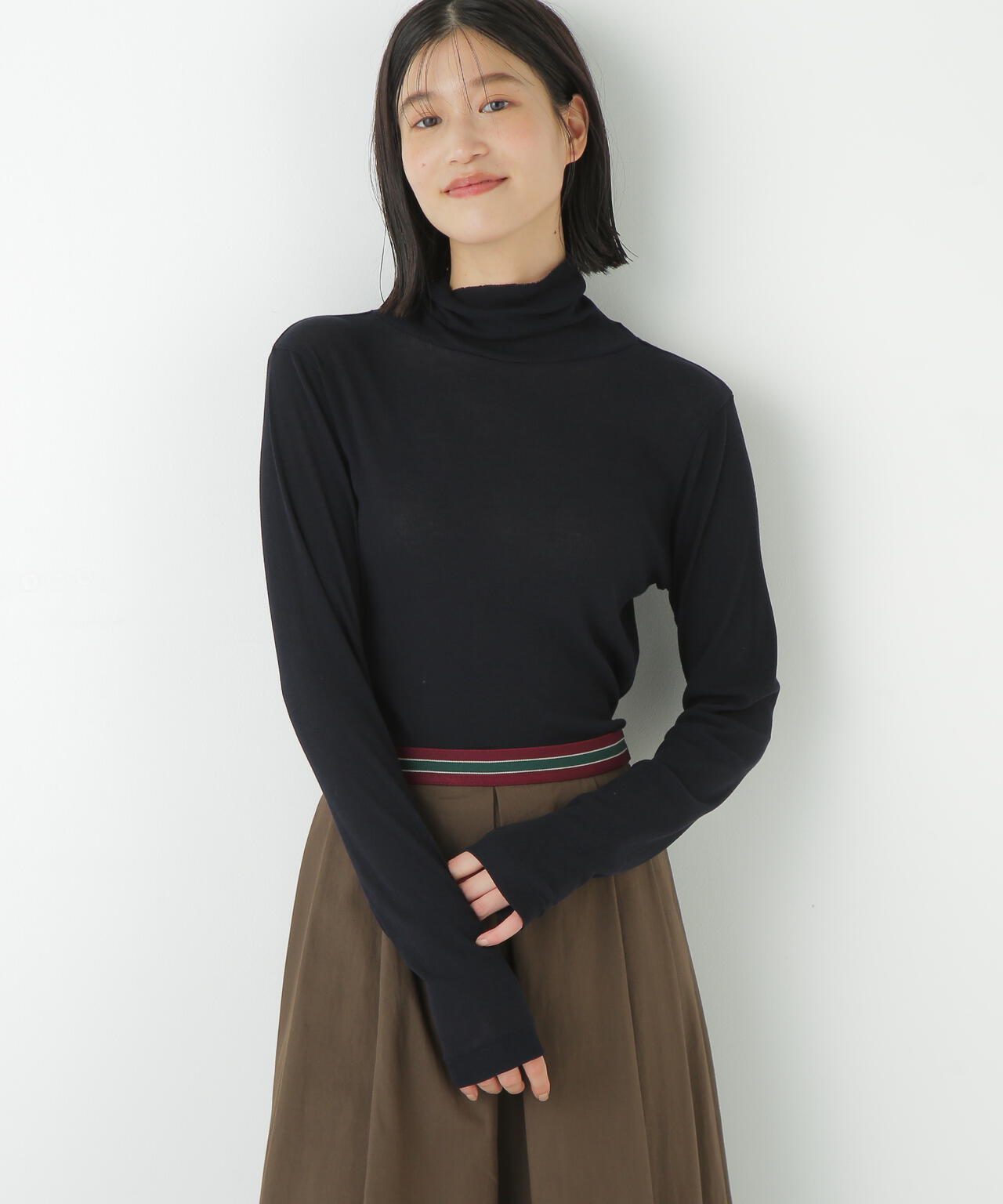 ヒューマンウーマンヤクウール100% タートルネック プルオーバーダークブラウン ヒューマンウーマンヤクウール100% タートルネック プルオーバーダーク